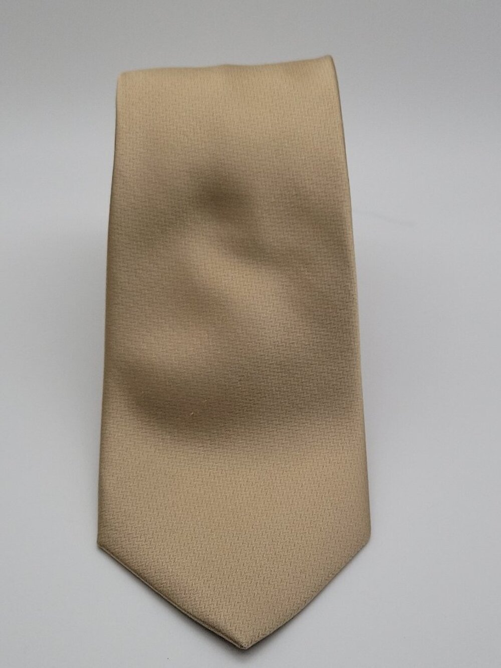 FUMAGALLI 100% Silk Solid Beige Men's Tie Pointed Handmade Designer Wov